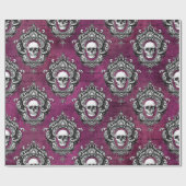 スカルと紫ゴシック ラッピングペーパー (フラット)