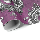スカルと紫ゴシック ラッピングペーパー (ロールコーナー)