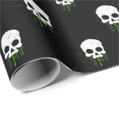 スカルと緑の滴の包装紙 ラッピングペーパー (ロールコーナー)