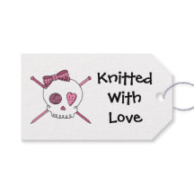 スカルと編み物針（ヘアボウ）