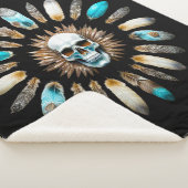 スカルと羽01 シェルパブランケット (3/4)