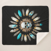 スカルと羽01 シェルパブランケット (正面(横))