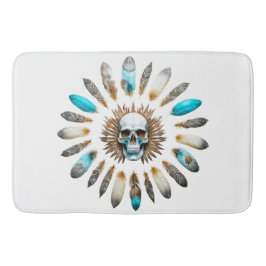 スカルと羽01 バスマット