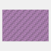 スカルと背骨のボーンパープルラッピング紙シート ラッピングペーパーシート (正面2)