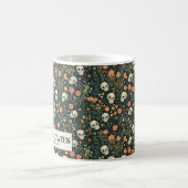 スカルと花グリーンハロウィーン コーヒーマグカップ (中央)