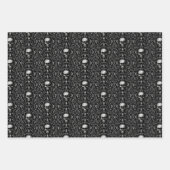 スカルと花ゴシック ラッピングペーパーシート (正面)