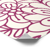 スカルと花シームレスな背景メキシコ人 ポスター (角)