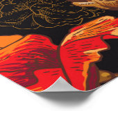 スカルと花シームレスな背景 ポスター (角)