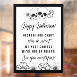 スカルと花不気味のハロウィーン「アウトオブトリート」 ウィンドウサイン