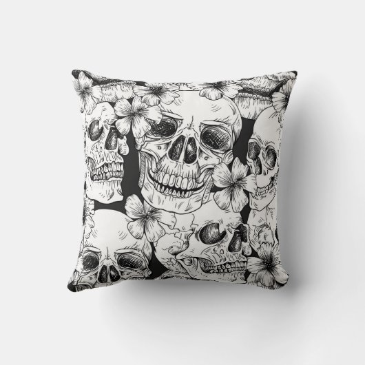 スカルと花 クッション (裏面)