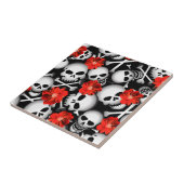 スカルと花 タイル (側面)