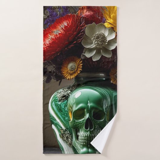 スカルと花 バスタオルセット (バスタオル)