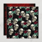 スカルと花 招待状 (正面/裏面)