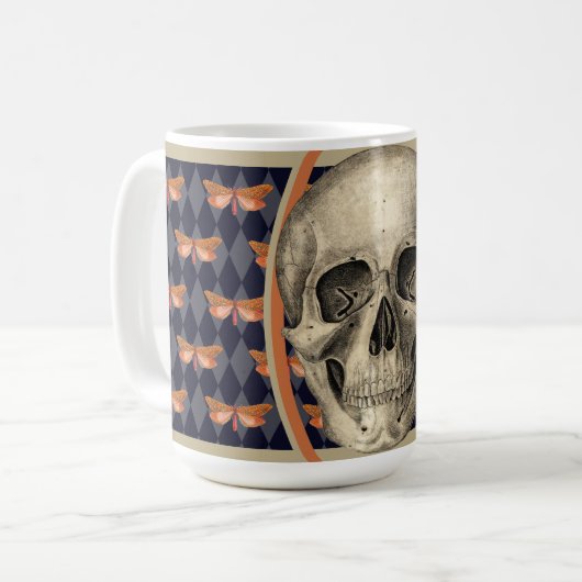 スカルと蝶 コーヒーマグカップ (正面左)