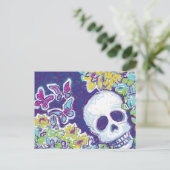 スカルと蝶 ポストカード (スタンド正面)