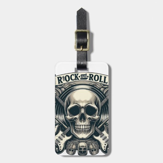 スカルと記号 ラゲッジタグ (正面縦)