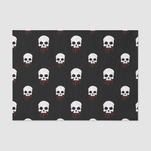 スカルと赤いドライブティッシュペーパー 薄葉紙 (正面)