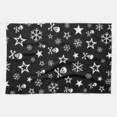 スカルと雪片タオル キッチンタオル (横)