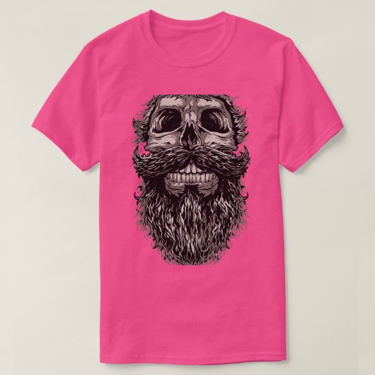 スカルと顎鬚 Tシャツ (デザイン正面)