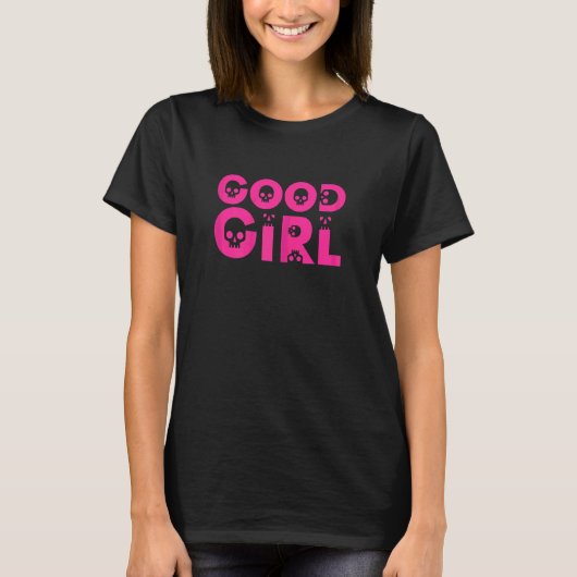 スカルと骨の悪い良い女 Tシャツ (正面)