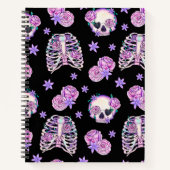 スカルと骨の黒 ノートブック (正面)