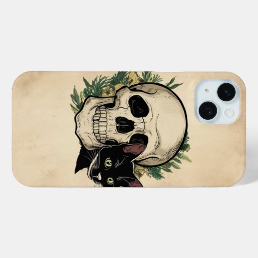 スカルと黒猫 Case-Mate iPhoneケース (裏面 (横))