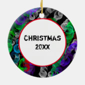 スカルと（昆虫）オオカバマダラ、モナークバタフライクリスマスまたはハロウィーン セラミックオーナメント (裏面)