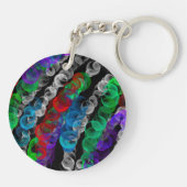 スカルと(昆虫)オオカバマダラ、モナークバタフライデジタルアート キーホルダー (裏面)