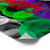 スカルと(昆虫)オオカバマダラ、モナークバタフライデジタルアート ポスター (角)