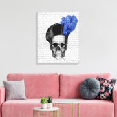 スカルとBlue Hat キャンバスプリント (インサイチュ (リビング))