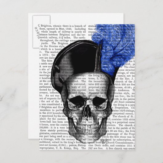 スカルとBlue Hat ポストカード (正面/裏面)