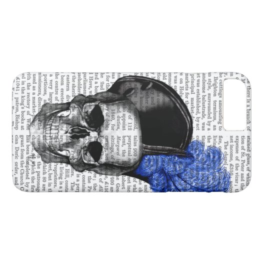 スカルとBlue Hat Case-Mate iPhoneケース (裏面(横))