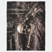 スカルとBONES フリースブランケット (正面)