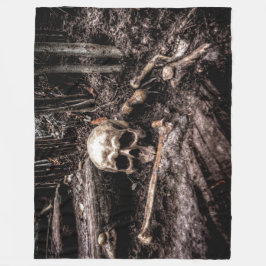 スカルとBONES フリースブランケット