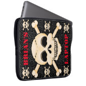 スカルとCrossbonesノートパソコンのケース ラップトップスリーブ (正面右)