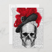 スカルとRed Hat ポストカード (正面/裏面)