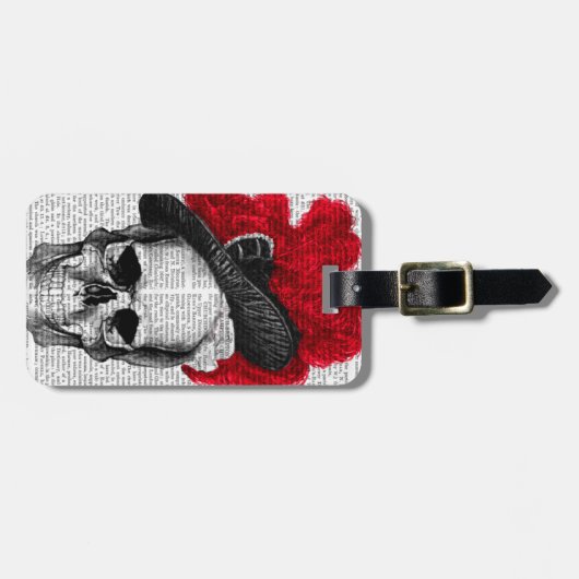 スカルとRed Hat ラゲッジタグ (正面横)