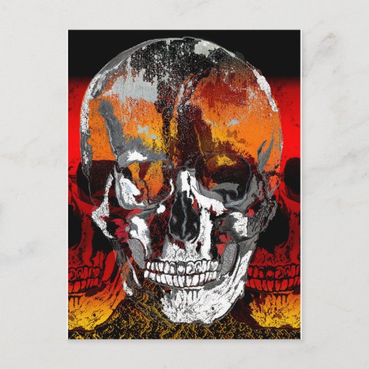 スカルに三を乗せる ポストカード (正面)