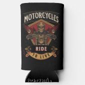 スカルに乗るバイク、ライブに乗る スリム缶クーラー (裏面)