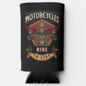 スカルに乗るバイク、ライブに乗る スリム缶クーラー (正面)