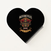 スカルに乗るバイク、ライブに乗る ノートブック (裏面)