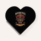 スカルに乗るバイク、ライブに乗る ノートブック (正面)