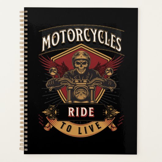 スカルに乗るバイク、ライブに乗る プランナー手帳 (正面)