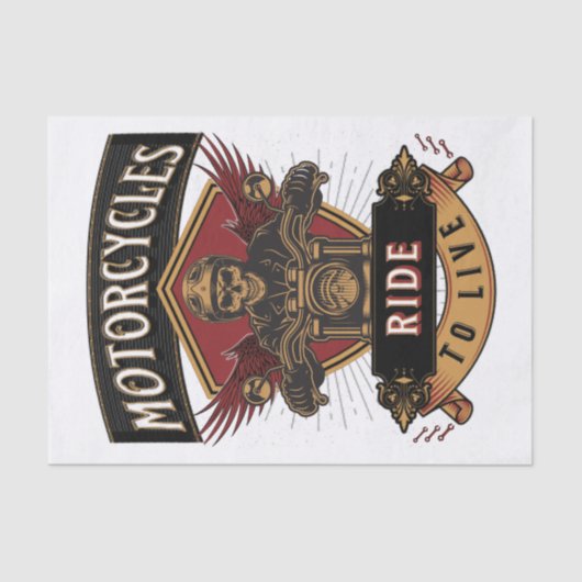 スカルに乗るバイク、ライブに乗る 薄葉紙 (正面)