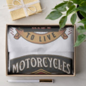 スカルに乗るバイク、ライブに乗る 薄葉紙 (ギフト)