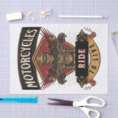 スカルに乗るバイク、ライブに乗る 薄葉紙 (クラフト)