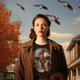 スカルに花がいっぱい Tシャツ