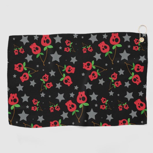 スカルのさくらんぼのゴルフタオル ゴルフタオル (横)