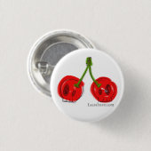 スカルのさくらんぼ 缶バッジ (正面&裏面)