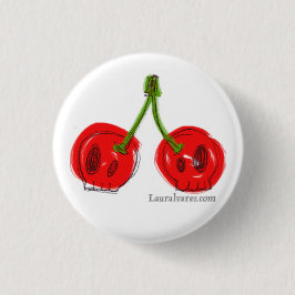 スカルのさくらんぼ 缶バッジ